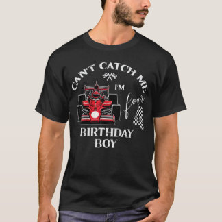 Kids 4th Birthday Race Bday Boy Cant Catch Me Im 4 T-shirt