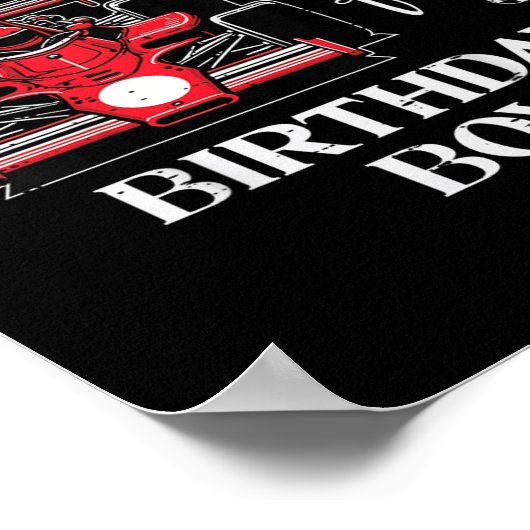 Kids 4th Birthday Race Car Bday Boy Cant Catch Me  Poster (Hoek)