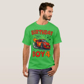 Kids 4th Birthday Racer Race Party Shirt for Birth (Voorkant volledig)