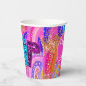 Kids 4th Birthday Rainbow Papieren Bekers (Rechts)