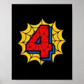 Kids 4th Birthday Sder Theme Party 4 Year Old Boys Poster (Voorkant)