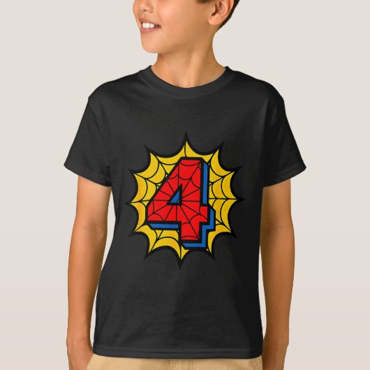Kids 4th Birthday Sder Theme Party 4 Year Old Boys T-shirt (Voorkant)