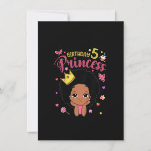 Kids 5 Year Old 5th Birthday Princess Funny Gifts Kaart