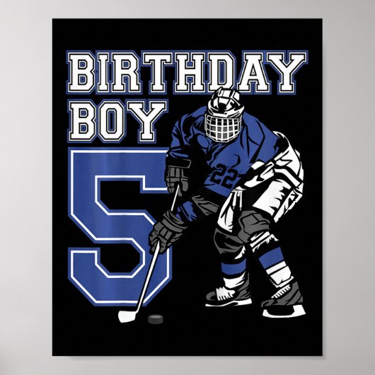 Kids 5 Year Old Ice Hockey Themed Birthday Party 5 Poster (Voorkant)