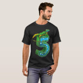 Kids 5 Year Old Lizard Reptile 5th Birthday Party  T-shirt (Voorkant volledig)