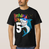 Kids 5th Birthday Boy Shark Jaw-Some Five Boys T-shirt (Voorkant)