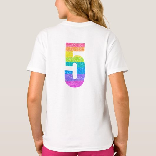Kids 5th Birthday Party - Editable Text T-shirt (Achterkant)