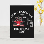 Kids 5th Birthday Race Car Bday Boy Cant Catch Me  Kaart (Gele Bloem)
