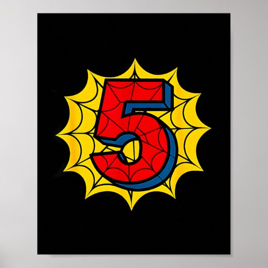 Kids 5th Birthday Sder Theme Party 5 Year Old Boys Poster (Voorkant)