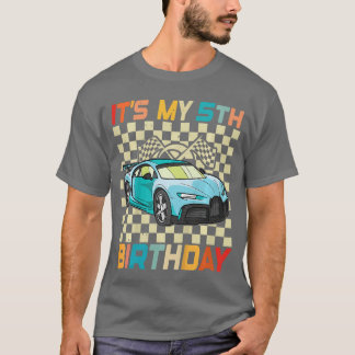Kids 5th Birthday tee Boy Race Racing 5 Year Old B T-shirt