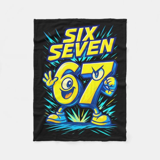 Kids 67 Six Seven Italian Brainrot 6 7 Funny Meme  Fleece Deken (Voorkant)