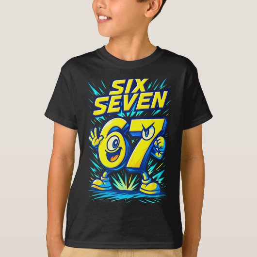 Kids 67 Six Seven Italian Brainrot 6 7 Funny Meme  T-shirt (Voorkant)