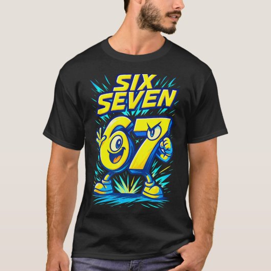 Kids 67 Six Seven Italian Brainrot 6 7 Funny Meme  T-shirt (Voorkant)