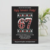 Kids' 67 Ugly Sweater Holiday Party Kaart (Staand voorkant)