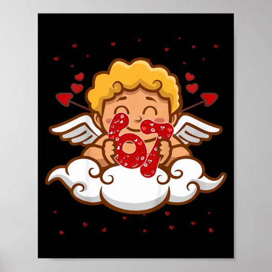 Kids 6 7 Meme Six Seven Cud 67 Valentines Day Todd Poster (Voorkant)