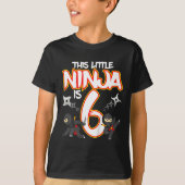 Kids 6 Year Old Ninja Birthday Party Martial Arts  T-shirt (Voorkant)