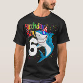 Kids 6th Birthday Boy Shark s JawSome Six  Boys  T-shirt (Voorkant)