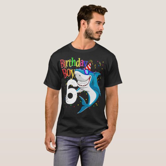 Kids 6th Birthday Boy Shark s JawSome Six Boys T-shirt (Voorkant volledig)