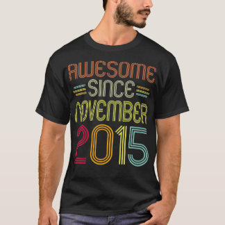 Kids 6th Birthday Gift Awesome Since November 2015 T-shirt