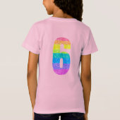 Kids 6th Birthday Rainbow Party T-shirt (Achterkant)