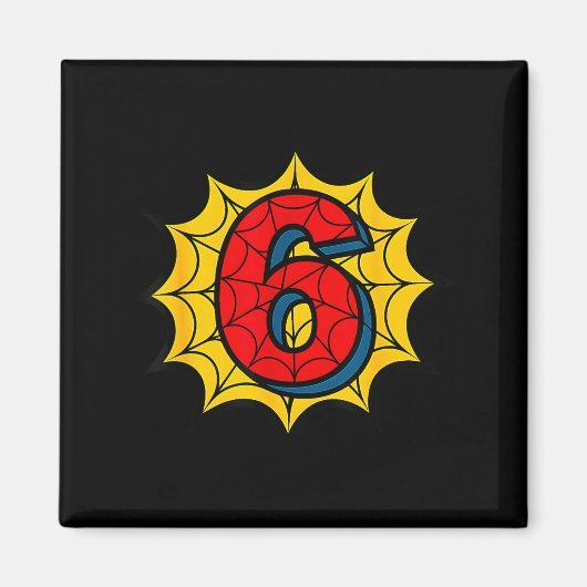 Kids 6th Birthday Sder Theme Party 6 Year Old Boys Magneet (Voorkant)