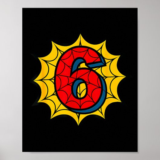 Kids 6th Birthday Sder Theme Party 6 Year Old Boys Poster (Voorkant)