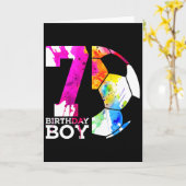 Kids 7 Birthday Boy Soccer 7th Birthday  Kaart (Gele Bloem)