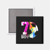 Kids 7 Birthday Boy Soccer 7th Birthday  Magneet (Voorkant / Achterkant)