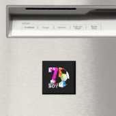 Kids 7 Birthday Boy Soccer 7th Birthday  Magneet (Insitu (Vaatwasser))