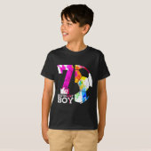 Kids 7 Birthday Boy Soccer 7th Birthday T-shirt (Voorkant volledig)