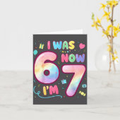 Kids 7 Year Old Birthday I Was 6 Now I'm 7 Funny 6 Kaart (Gele Bloem)