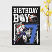 Kids 7 Year Old Ice Hockey Themed Birthday Party 7 Kaart (Gele Bloem)