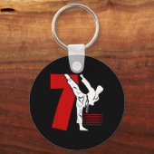 Kids 7th Birthday Karate 7 Year Old Karate Birthda Sleutelhanger (Voorkant)