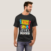 Kids 7th Grade Level Unlocked Video Gamer Back To  T-shirt (Voorkant volledig)