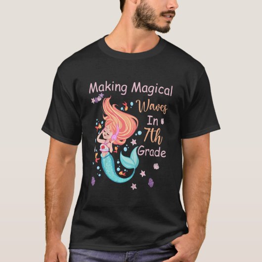 Kids 7th Grade Mermaid Making Magical Waves Kids G T-shirt (Voorkant)