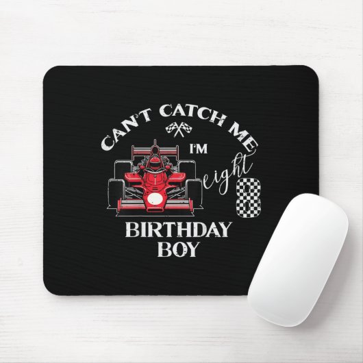 Kids 8th Birthday Race Car Bday Boy Cant Catch Me  Muismat (Met muis)