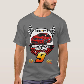 Kids 9 Year Old Race Birthday Tee 9th Racing Party T-shirt