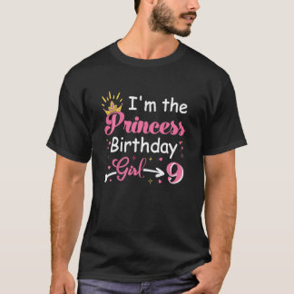 Kids 9th Birthday I'm The Princess Birthday Girl N T-shirt