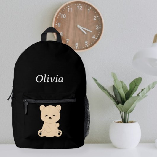 Kids' Adventure Backpack - Explorer Bear and Name  Bedrukte Rugzak