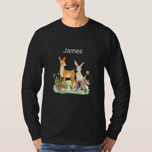 Kids Animal deer rabbit hedgehog James T-shirt (Voorkant)