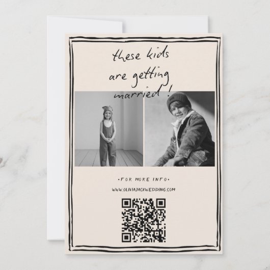 Kids Are Getting Married Photo QR Code Wedding Kaart (Achterkant)