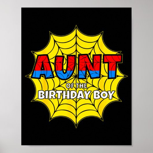 Kids Aunt Of The Birthday Boy Sder Theme Party Mat Poster (Voorkant)