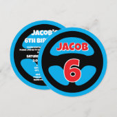 Kid's auto racing theme Birthday party invitations Kaart (Voorkant / Achterkant)