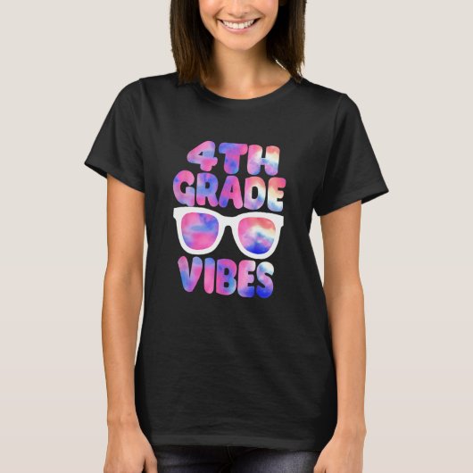 Kids Back To School 4th Grade Vibes  First Day Tea T-shirt (Voorkant)