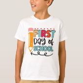 Kids Back to School Shirt with Cute Pencil Art (Voorkant)