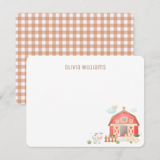  Kids Barnyard Farm Animals Birthday  Notitiekaartje