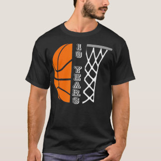 Kids Basketball Birthday For Boys 10 Years Old Gif T-shirt