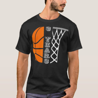 Kids Basketball Birthday For Boys 9 Years Old Gift T-shirt