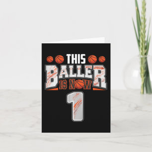 Kids Basketbalspeler 1 Jaar Oude Jongen Basketbal  Kaart