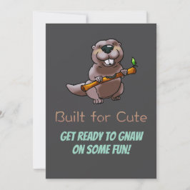 Kids Beaver Birthday Invite – Built for Cute Kaart